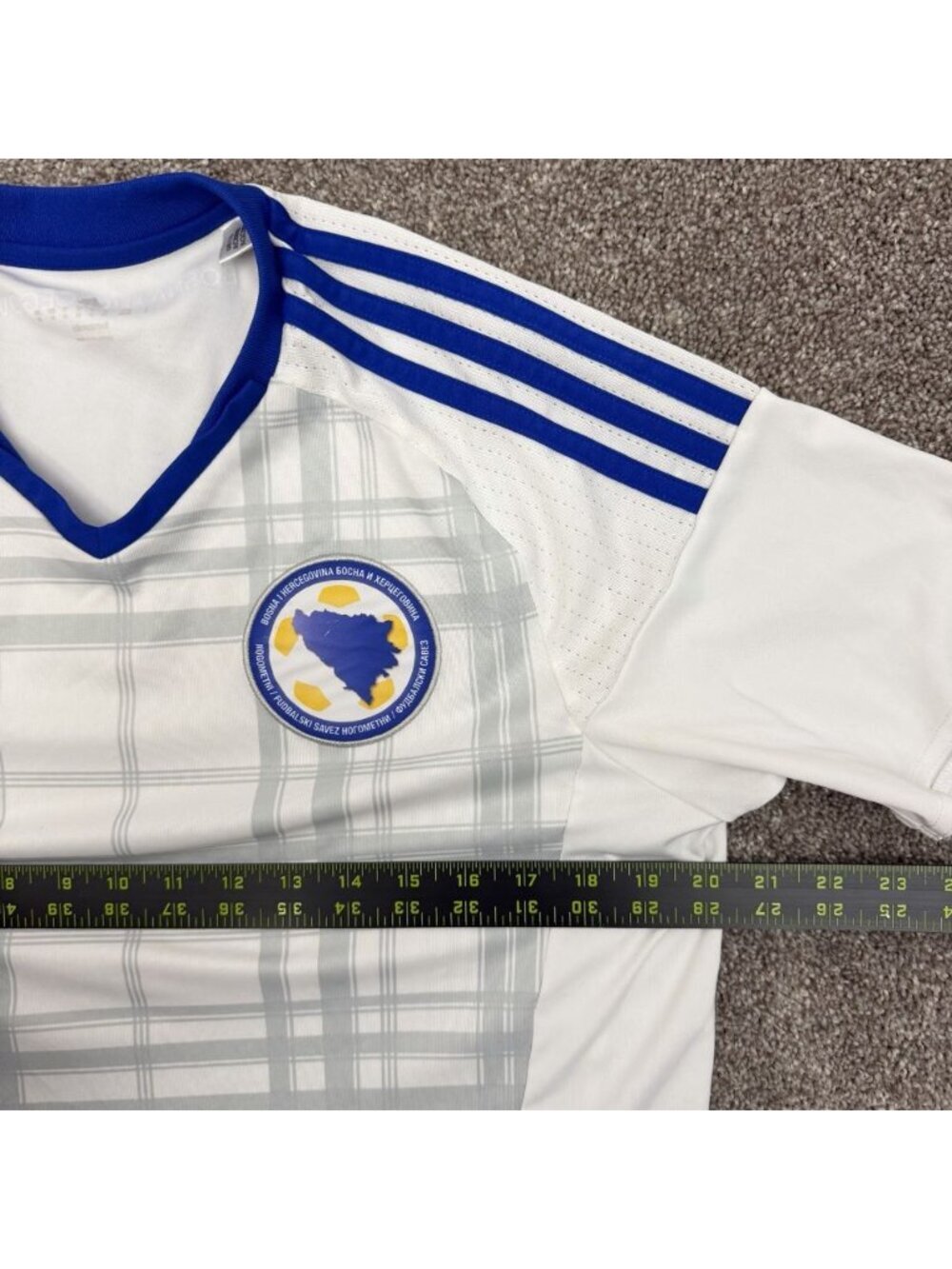 adidas Men's Bosnia and Herzegovina National Soccer Jersey Size M White Blue EUC - Picture 7 of 11